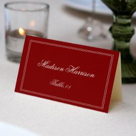 Vintage Old Money Burgunder Hochzeit Platzkarte DI