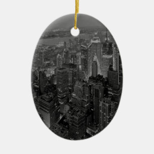 Vintage Old Style New York City Script Keramikornament