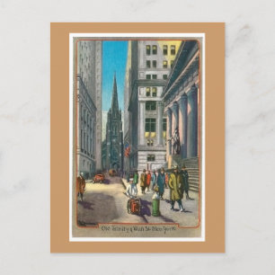 Vintage Old Trininty & Wall Street Postkarte