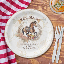 Vintage Old West Rocking Horse Baby Dusche Pappteller