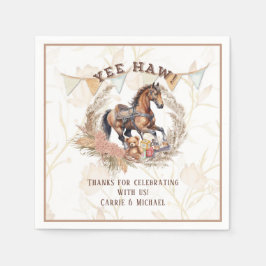Vintage Old West Rocking Horse Baby Dusche Serviette