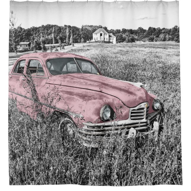 Vintage Oldtimer - Duschvorhang (Vorderseite)