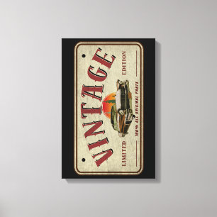 Vintage Oldtimer Limited Edition Originalteile Leinwanddruck