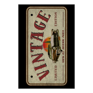 Vintage Oldtimer Limited Edition Originalteile Poster