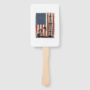 Vintage-Ölfeld-Amerikanische-Flagge-Vektor-Shirt-D Fächer