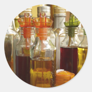 Vintage Ölflaschen Runder Aufkleber