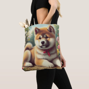 Vintage Ölgemälde Akita