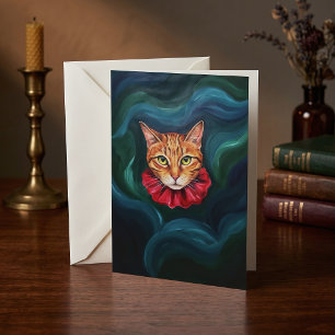 Vintage-Ölgemälde Orange Tabby-Katze Karte