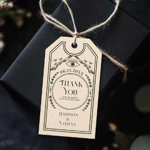 Vintage Olive Gothic Wedding Vielen Dank Geschenkanhänger