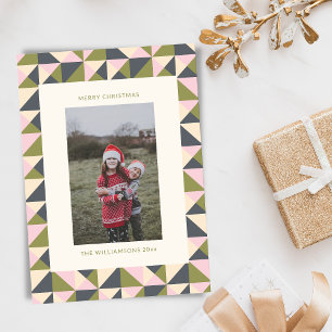 Vintage Oliven Grün Rosa Weihnachten Geometrisches