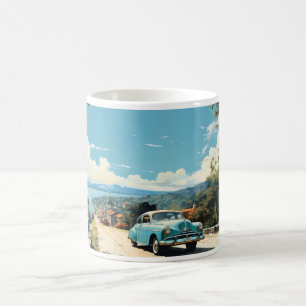 Vintage Ölmalerei Kaffeetasse