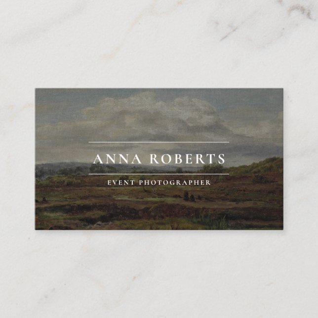 Vintage Ölmalerei, QR-Code-Ereignisfotograf Visitenkarte (Vorderseite)