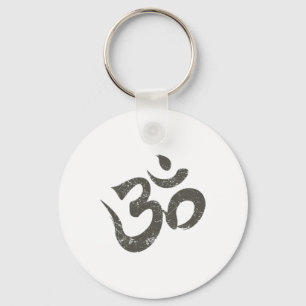 Vintage Om Meditation spirituelles indisches Yoga- Schlüsselanhänger