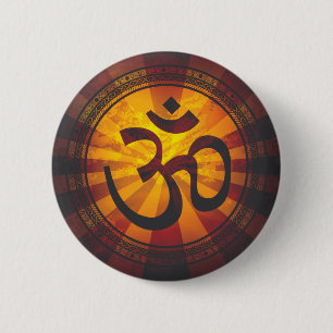 Vintage Om-Symbol-Druck Button