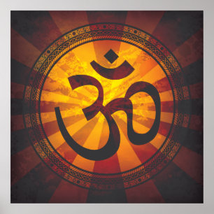 Vintage Om-Symbol-Print Poster