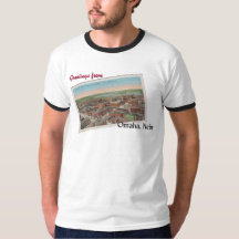 Vintage Omaha, Nebraska Postkarten-T-Shirt