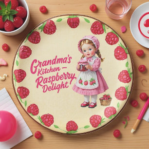Vintage Oma's Kitchen Raspberry Delight Pappteller
