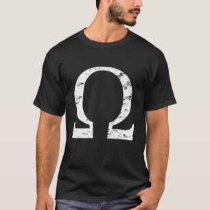 Vintage Omega-Symbol-Geschenk-griechisches T-Shirt