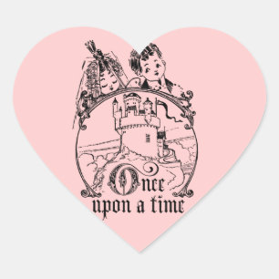 Vintage-Once-Upon-a-Time-Bekleidung, Dekorationen Herz-Aufkleber