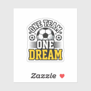 Vintage One Team One Dream Fußball-Shirt-Design_1 Aufkleber