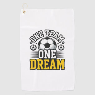 Vintage One Team One Dream Fußball-Shirt-Design_1 Golfhandtuch