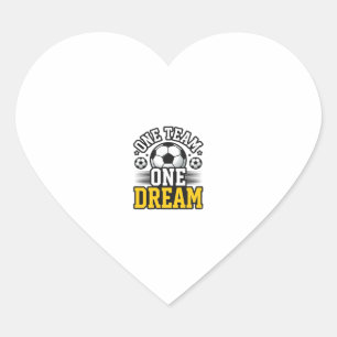 Vintage One Team One Dream Fußball-Shirt-Design_1 Herz-Aufkleber