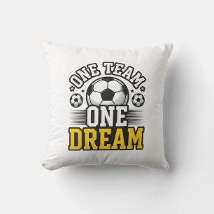 Vintage One Team One Dream Fußball-Shirt-Design_1 Kissen