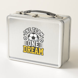 Vintage One Team One Dream Fußball-Shirt-Design_1 Metall Brotdose