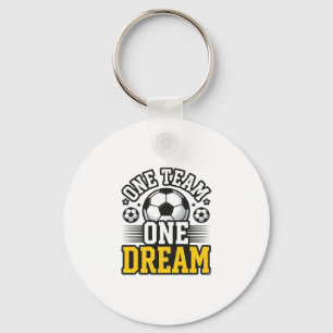 Vintage One Team One Dream Fußball-Shirt-Design_1 Schlüsselanhänger