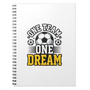 Vintage One Team One Dream Fußballtrikot Design_1 Notizblock