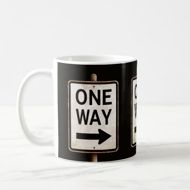 Vintage ONE WAY rusty street sign Kaffeetasse (Links)