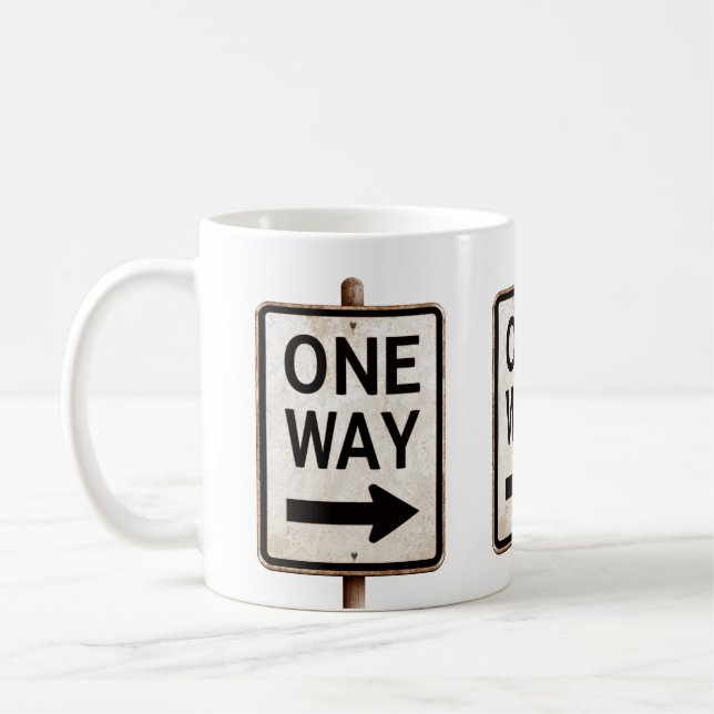 Vintage ONE WAY rusty street sign Kaffeetasse (Links)