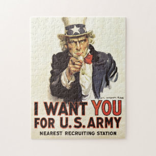 Vintage Onkel Sam Ich will Dich Propaganda USA Ers Puzzle