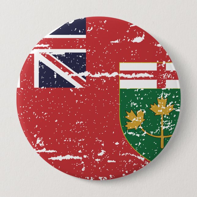 Vintage ONTARIO-Flagge Button (Vorderseite)