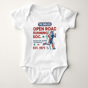 Vintage Open Road Running Club Retro Runner T-Shir Baby Strampler