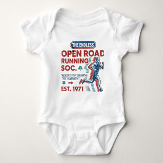 Vintage Open Road Running Club Retro Runner T-Shir Baby Strampler
