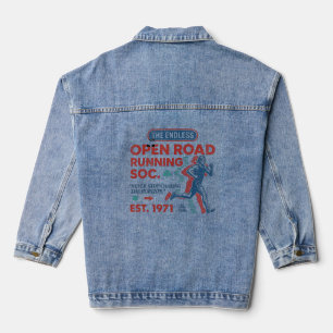 Vintage Open Road Running Club Retro Runner T-Shir Jeansjacke