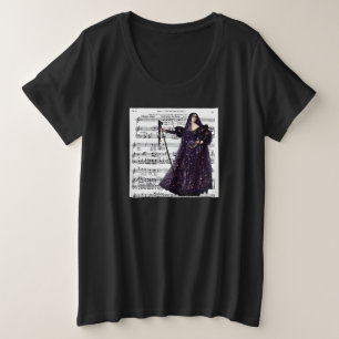 Vintage-Oper-Gotische Königin der Nacht Kunst Große Größe T-Shirt