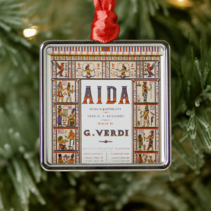 Vintage Opernmusik, ägyptische Aida von Verdi Ornament Aus Metall