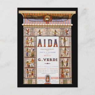 Vintage Opernmusik, ägyptische Aida von Verdi Postkarte