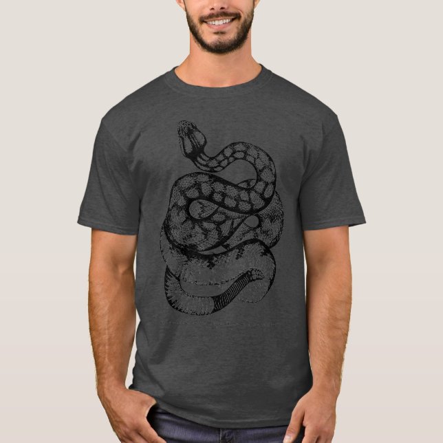 Vintage Ophiologie Südamerikanische Rattle Snake T-Shirt (Vorderseite)