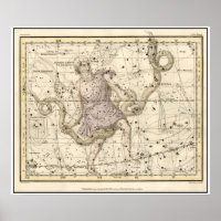 Vintage Ophiuchus-Konstellation Zodiac Print