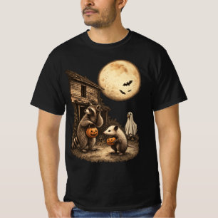 Vintage-Opossum-Waschbär-Alberne Gans Halloween  T-Shirt