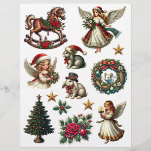 Vintage-Optik zeitgenössische Weihnachtsillustrati