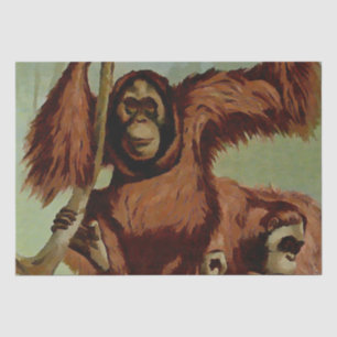 Vintage Orang-Utans auf einem Baum  Seidenpapier