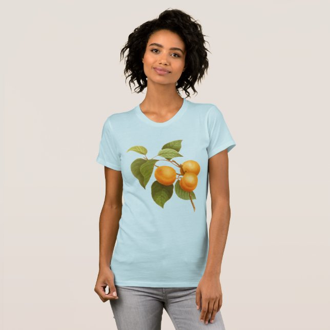 Vintage Orange Apricots Aquarell Zeichnend T-Shirt (Vorne ganz)
