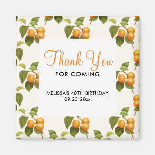 Vintage Orange Aprikosen Aquarell Danke Magnet