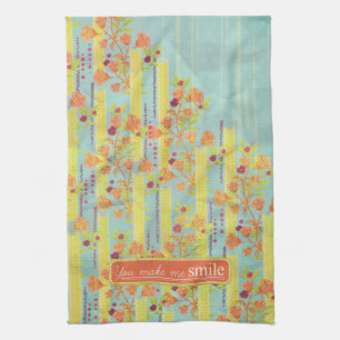 Vintage Orange Azure Küchenhandtuch Geschirrtuch