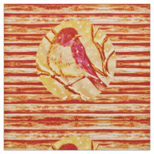 Vintage Orange Bird Stoff