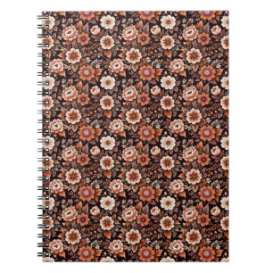 Vintage Orange Blumengeschenkpapier Notizblock
